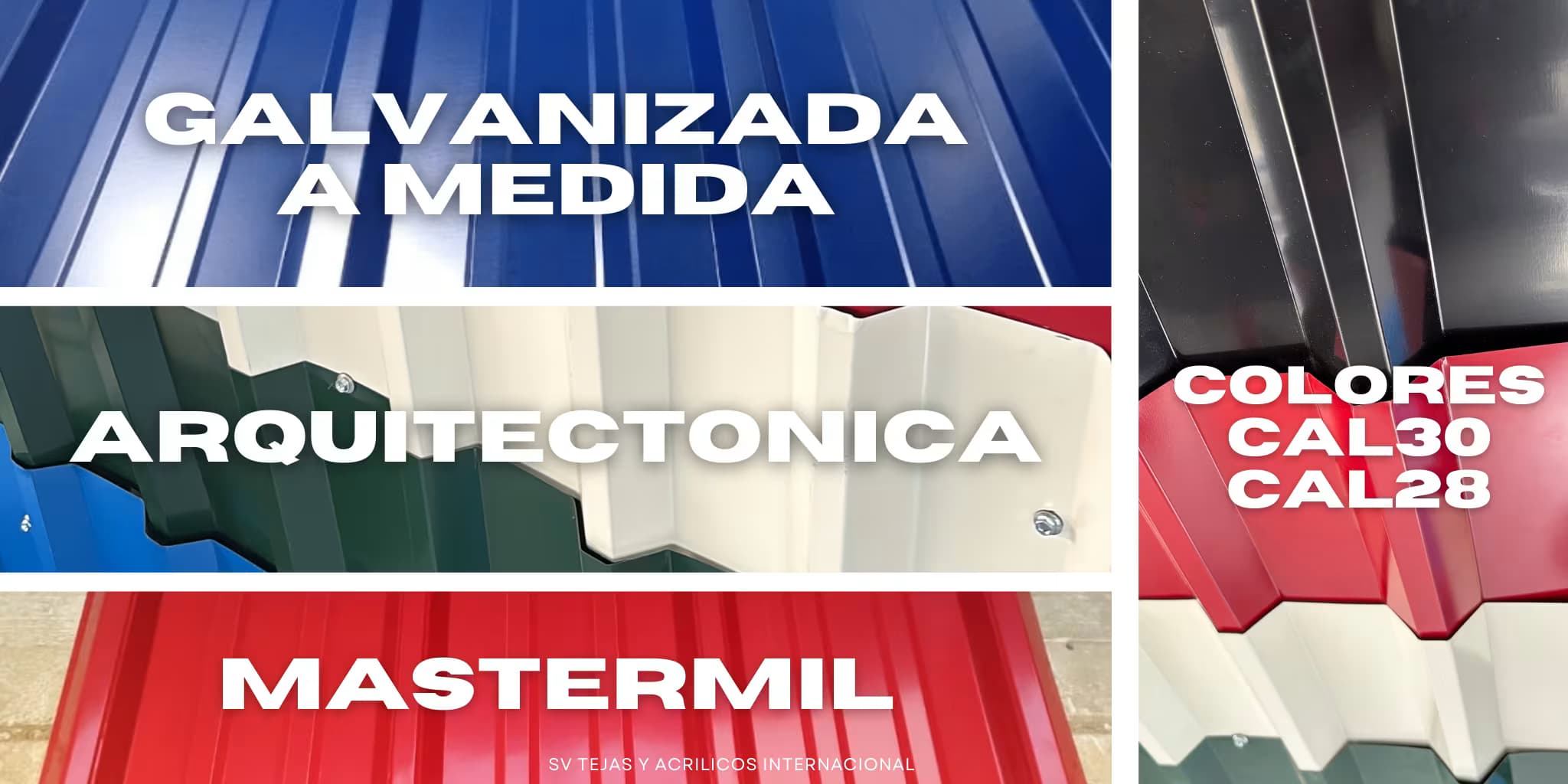 banner principal de sv tejas y acrilicos internacional con la frase: 'Todo en un solo lugar'