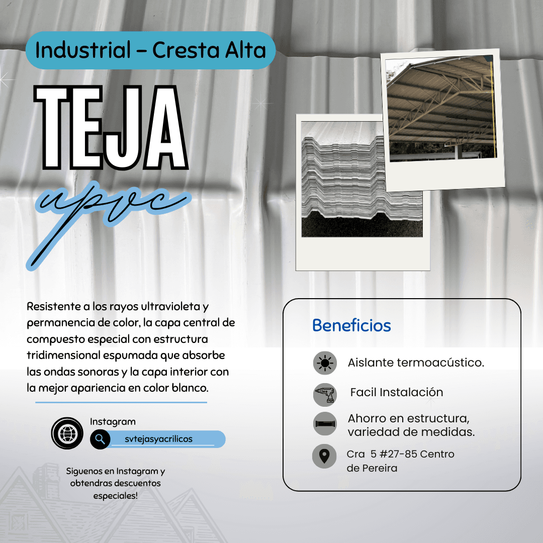 2 Teja Industrial Upvc Termoacústica - Imagen 2