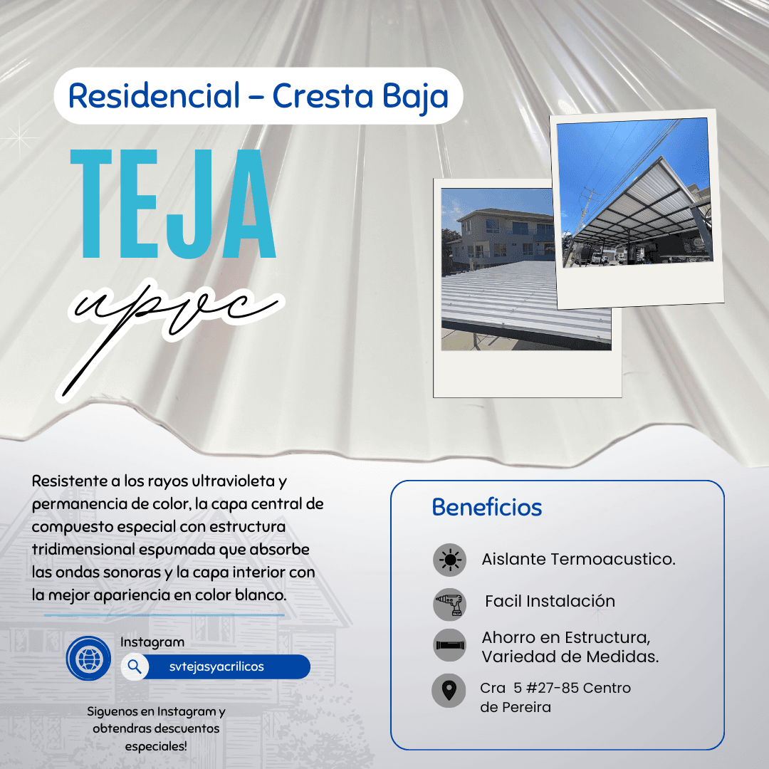 4 Teja Residencial Upvc Termoacústica - Imagen 2