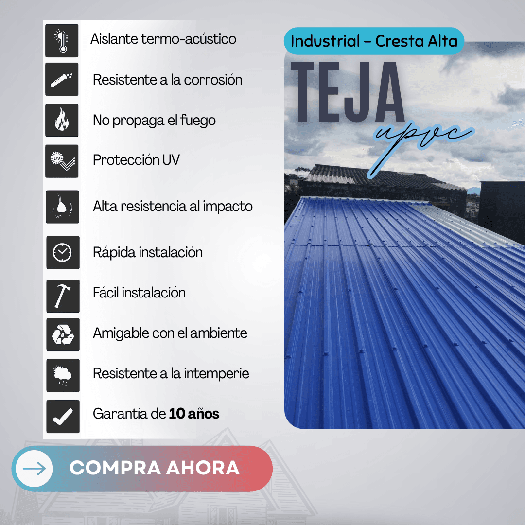 3 Teja Industrial Azul Upvc Termoacústica - Imagen 5