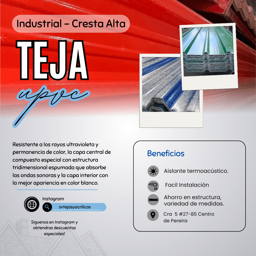 3 Teja Industrial Verde Upvc Termoacústica - Imagen 2