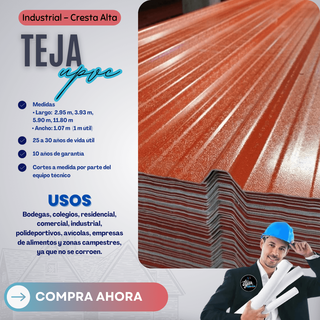 3 Teja Industrial Verde Upvc Termoacústica - Imagen 4